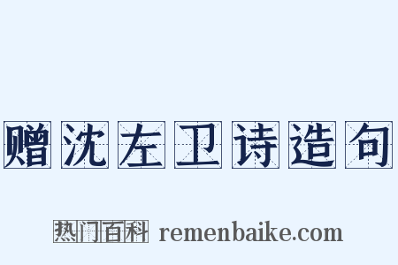 赠沈左卫诗造句是什么意思的图片